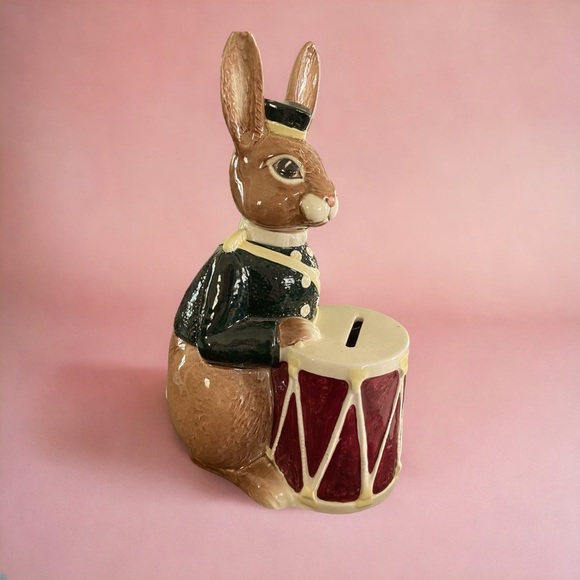 1967 Royal Doulton Bunnykins Charming Brown and Red Drummer Bunny Figurine - Picture 1 of 15
